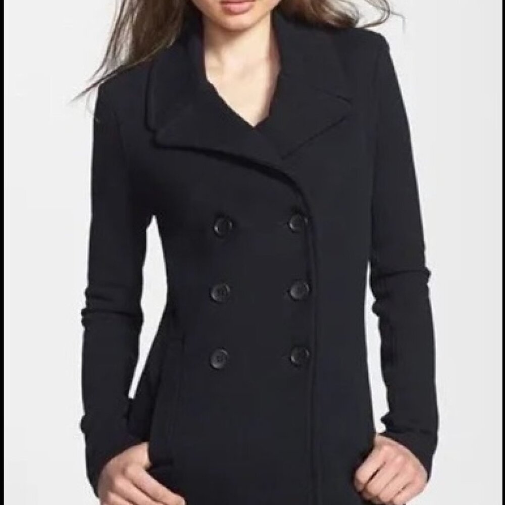 James Perse dark gray blazer pea jacket lined cotton classic 2 M